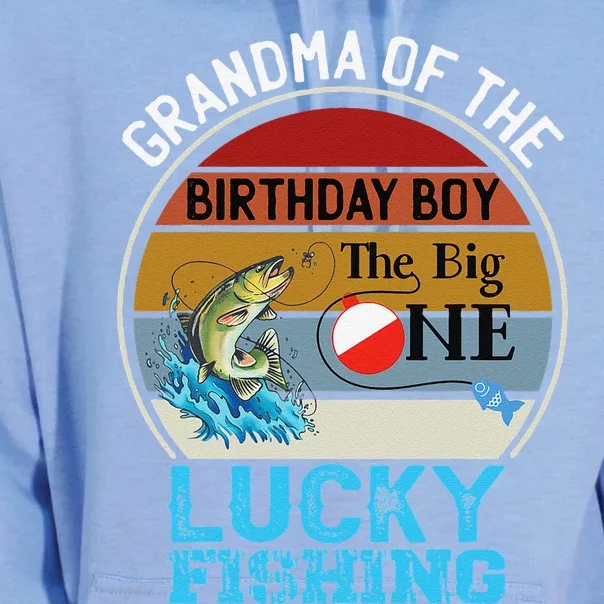 The Big One Birthday Theme Fishing Grandma Of Birthday Unisex Surf Hoodie