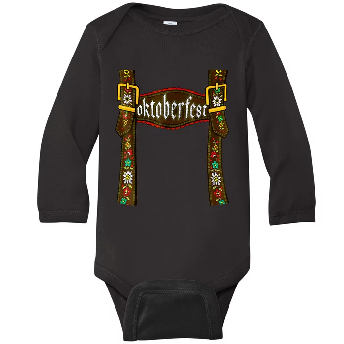 Traditional Bavarian Oktoberfest 24 Lederhosen Beer Drinkin Baby Long Sleeve Bodysuit