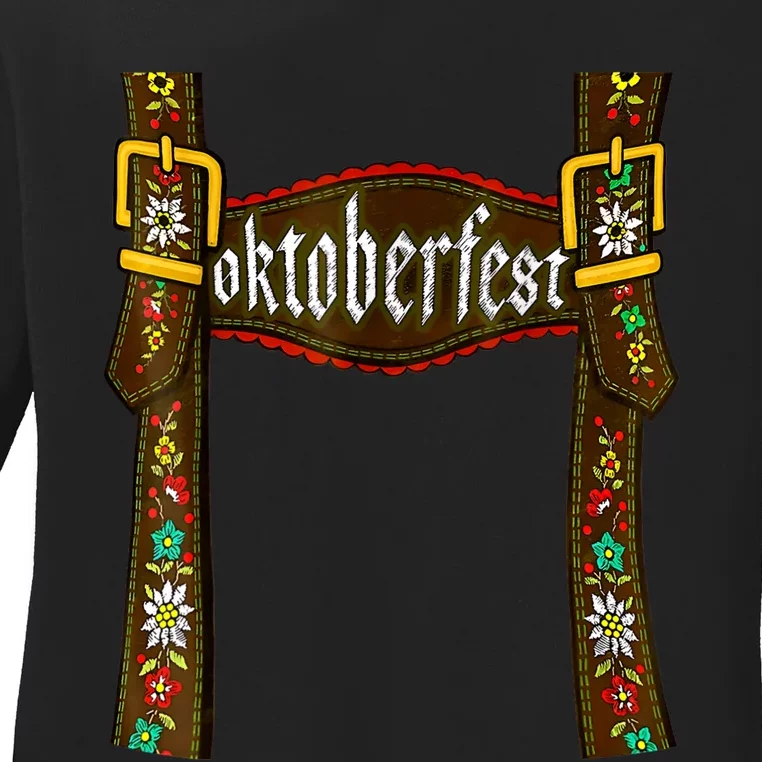 Traditional Bavarian Oktoberfest 24 Lederhosen Beer Drinkin Ladies Long Sleeve Shirt