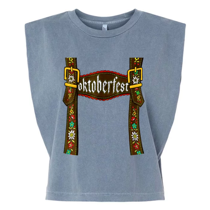 Traditional Bavarian Oktoberfest 24 Lederhosen Beer Drinkin Garment-Dyed Women's Muscle Tee