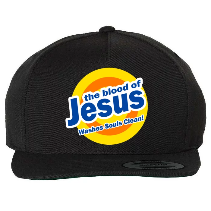 The Blood Of Jesus Washes Souls Clean Wool Snapback Cap