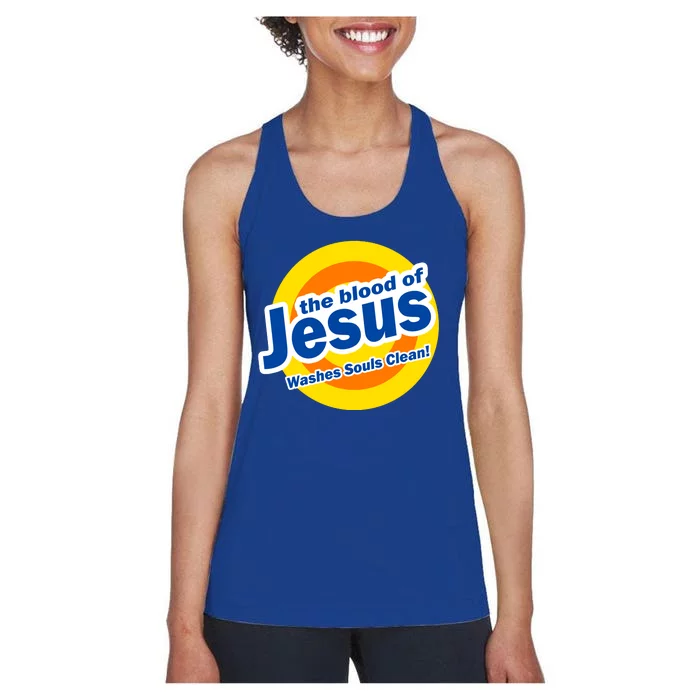 The Blood Of Jesus Washes Souls Clean Women's Racerback Tank