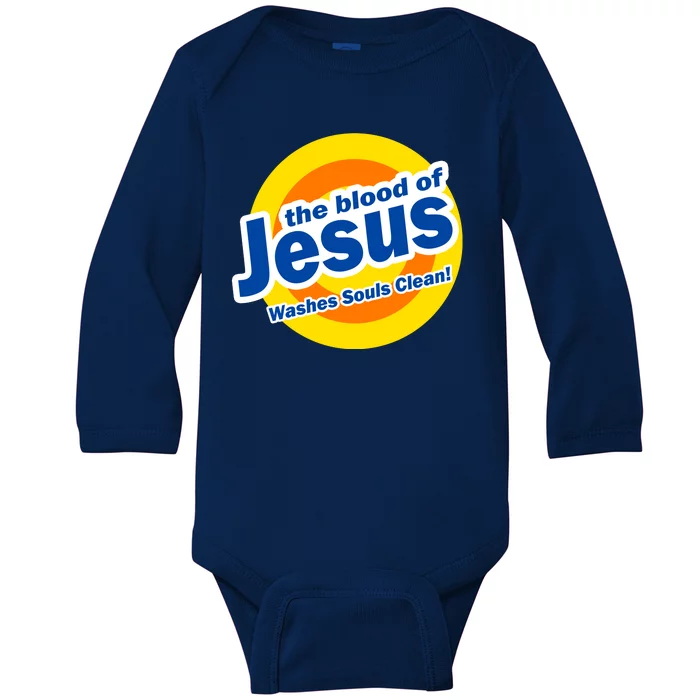 The Blood Of Jesus Washes Souls Clean Baby Long Sleeve Bodysuit