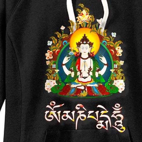 Tibetan Buddha Om Mani Padme Hum Amitabh Women's Fleece Hoodie