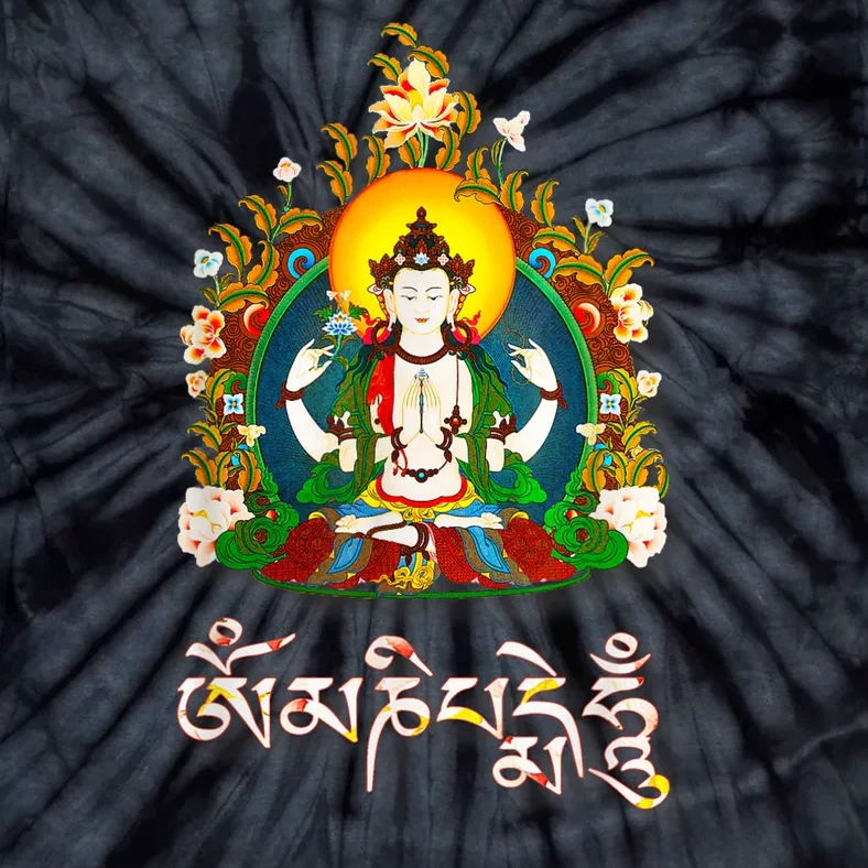 Tibetan Buddha Om Mani Padme Hum Amitabh Tie-Dye T-Shirt