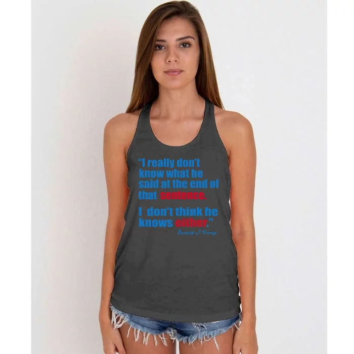 Trump Biden Presidential Debate 2024 Women's Knotted Racerback Tank