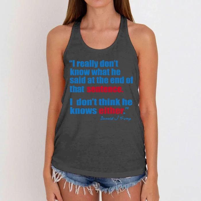 Trump Biden Presidential Debate 2024 Women's Knotted Racerback Tank