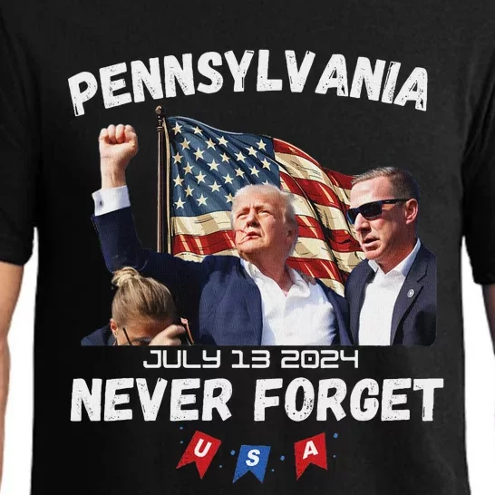 Trump Butler Pennsylvania Never Forget 2024 Pajama Set