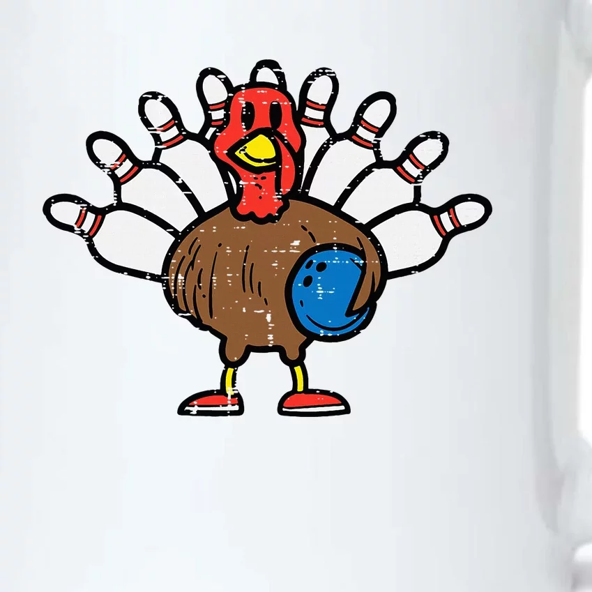 Turkey Bowling Pins Funny Thanksgiving Sports Black Color Changing Mug