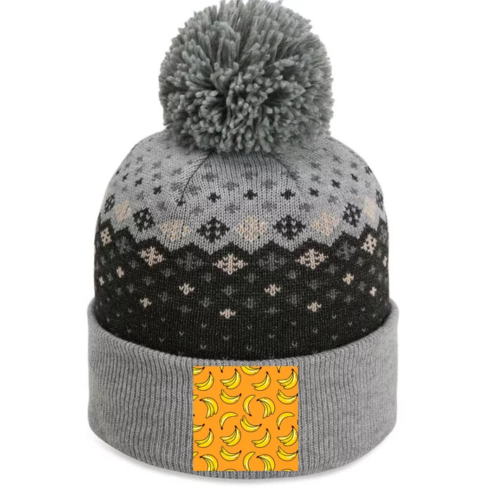 Tropical Banana Pattern The Baniff Cuffed Pom Beanie