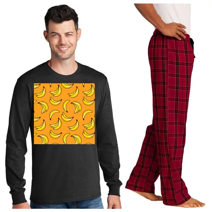 Tropical Banana Pattern Long Sleeve Pajama Set