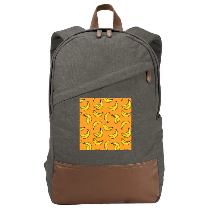 Tropical Banana Pattern Cotton Canvas Backpack