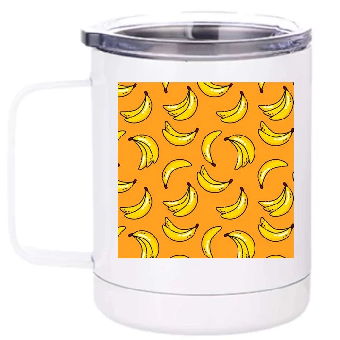 Tropical Banana Pattern Front & Back 12oz Stainless Steel Tumbler Cup