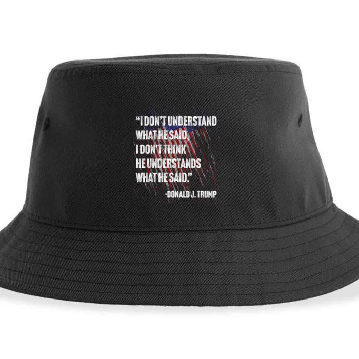 Trump Biden Presidential Debate 2024 Funny Quote Sustainable Bucket Hat