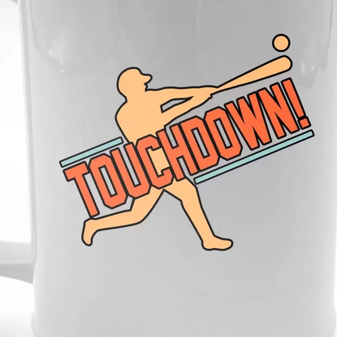 Touchdown Baseball Player Sports Lover Coach Graphic Gift Front & Back Beer Stein