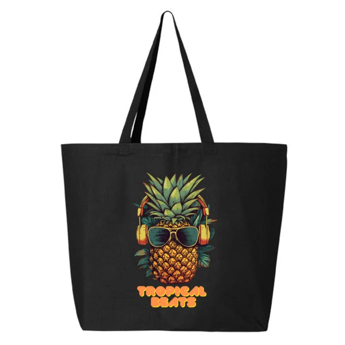 Tropical Beats Pineapple DJ Fun and Unique Summer Style 25L Jumbo Tote