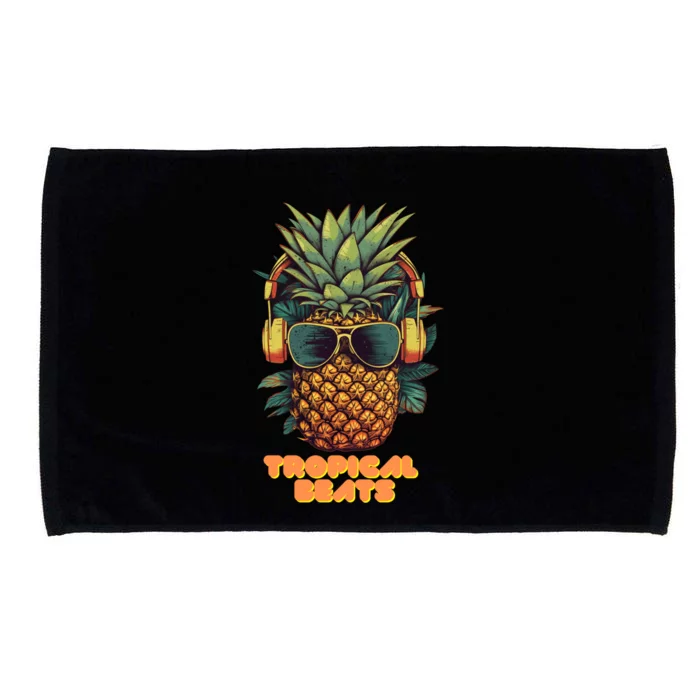 Tropical Beats Pineapple DJ Fun and Unique Summer Style Microfiber Hand Towel