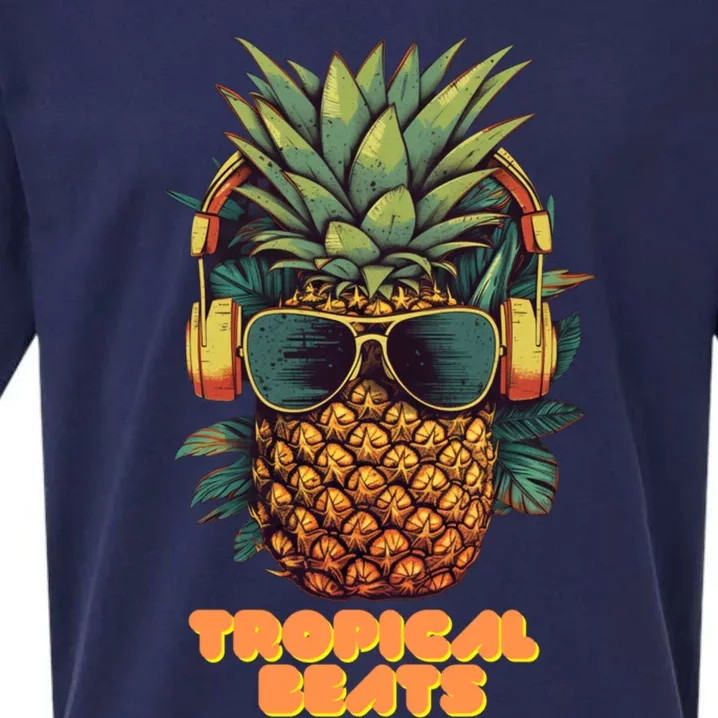 Tropical Beats Pineapple DJ Fun and Unique Summer Style Sueded Cloud Jersey T-Shirt