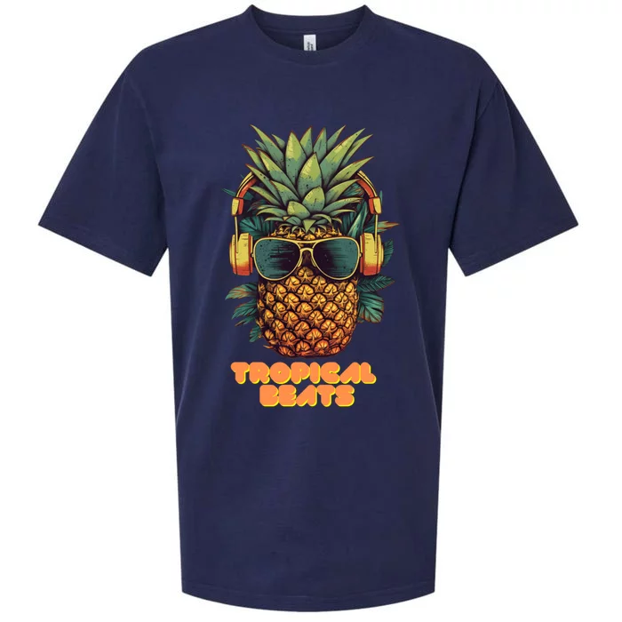 Tropical Beats Pineapple DJ Fun and Unique Summer Style Sueded Cloud Jersey T-Shirt