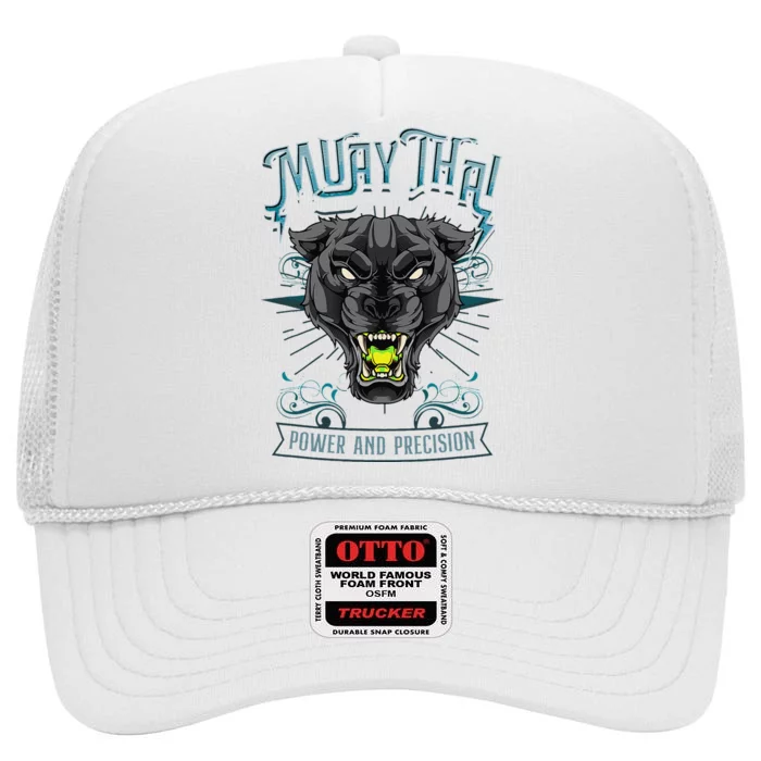 Thai Boxing Power And Precision Muay Thai And Panther High Crown Mesh Trucker Hat