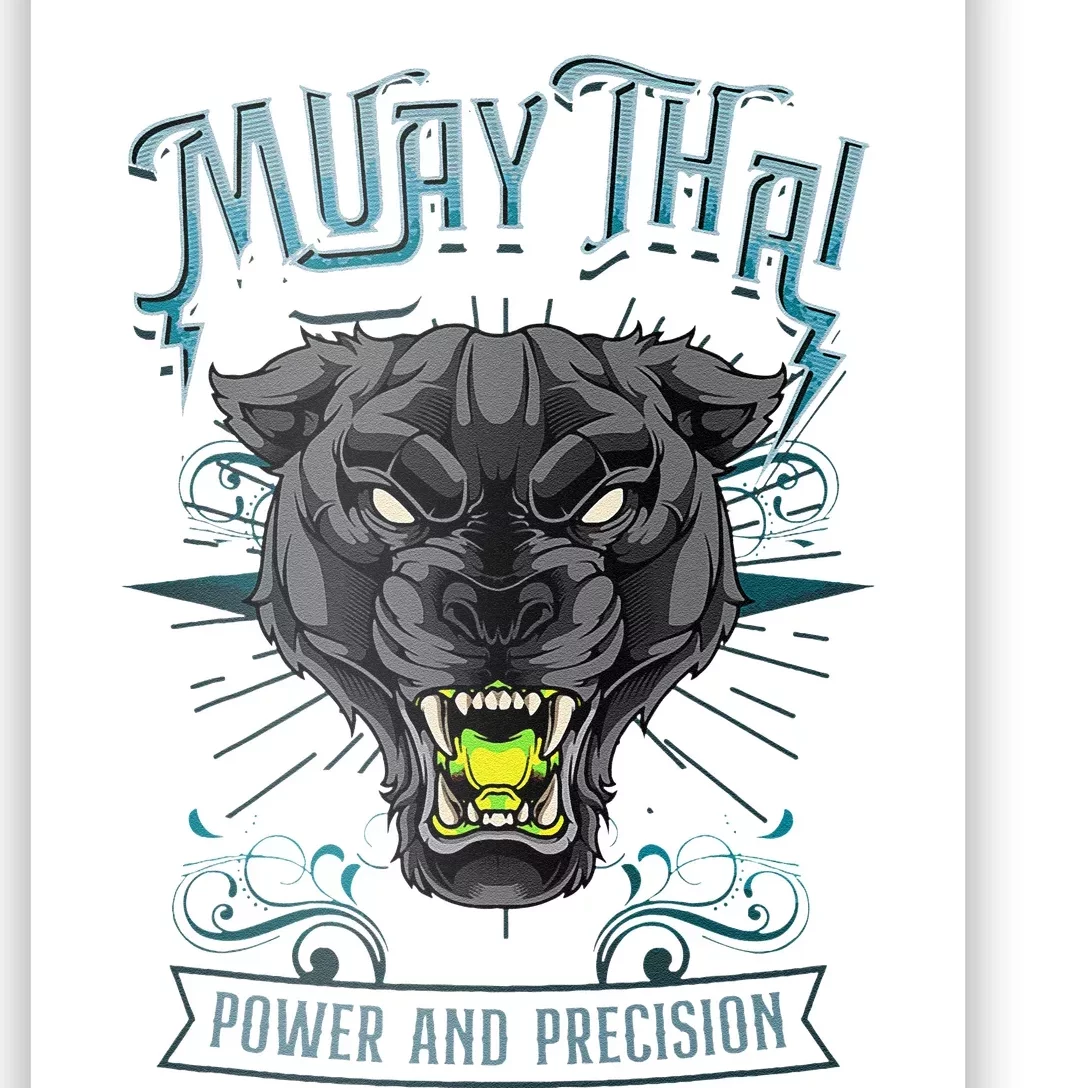 Thai Boxing Power And Precision Muay Thai And Panther Poster