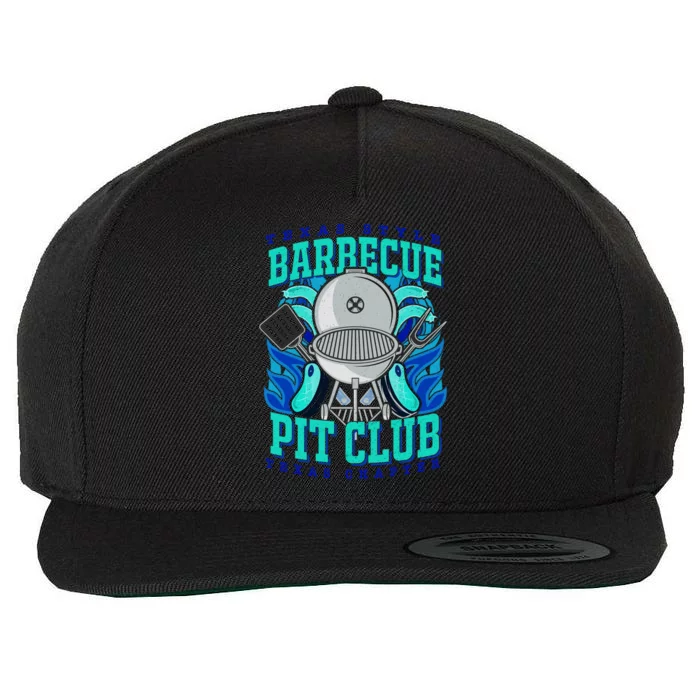 Texas Bbq Pit Club Griller Pitmaster Barbecue Lover Gift Wool Snapback Cap