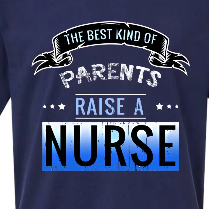 The Best Parents Raise A Nurse Cool Gift Sueded Cloud Jersey T-Shirt