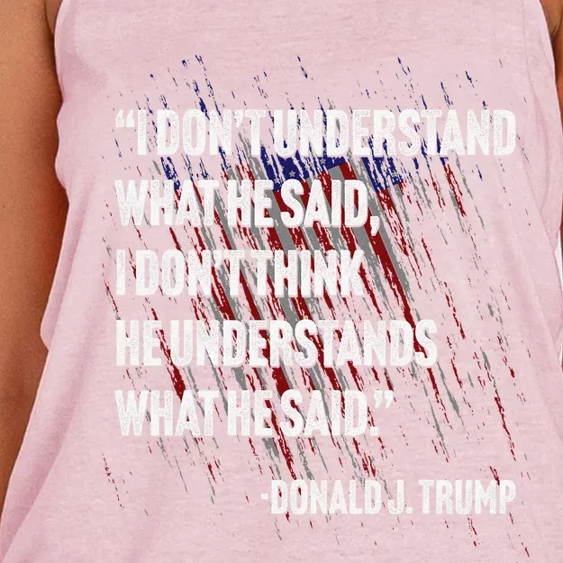 Trump Biden Presidential Debate 2024 Funny Women's Knotted Racerback Tank