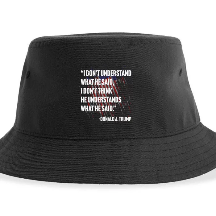 Trump Biden Presidential Debate 2024 Funny Quote Sustainable Bucket Hat