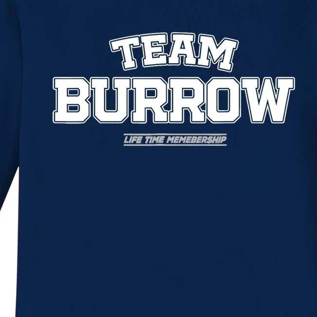 Team Burrow Proud Family Surname, Last Name Team Burrow Baby Long Sleeve Bodysuit