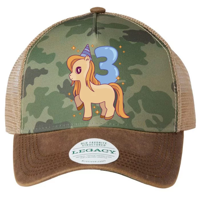 Third Birthday Pony Gift Legacy Tie Dye Trucker Hat