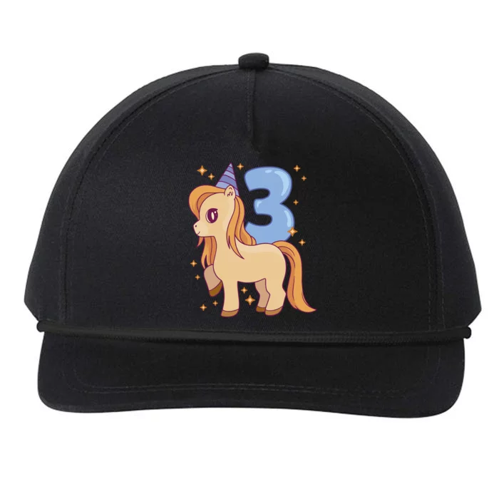 Third Birthday Pony Gift Snapback Five-Panel Rope Hat