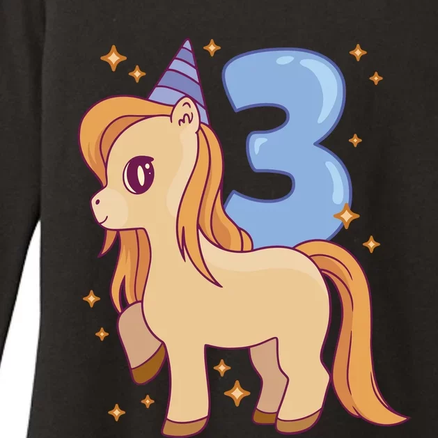 Third Birthday Pony Gift Womens CVC Long Sleeve Shirt