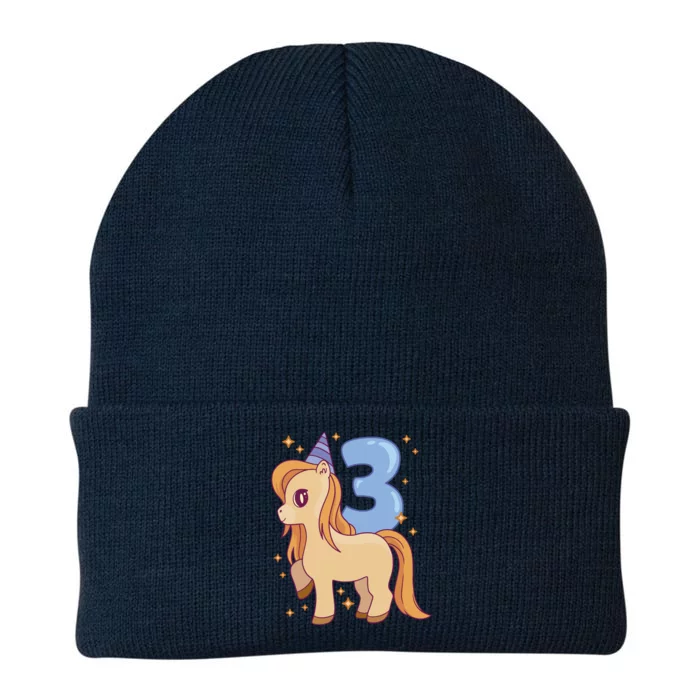 Third Birthday Pony Gift Knit Cap Winter Beanie