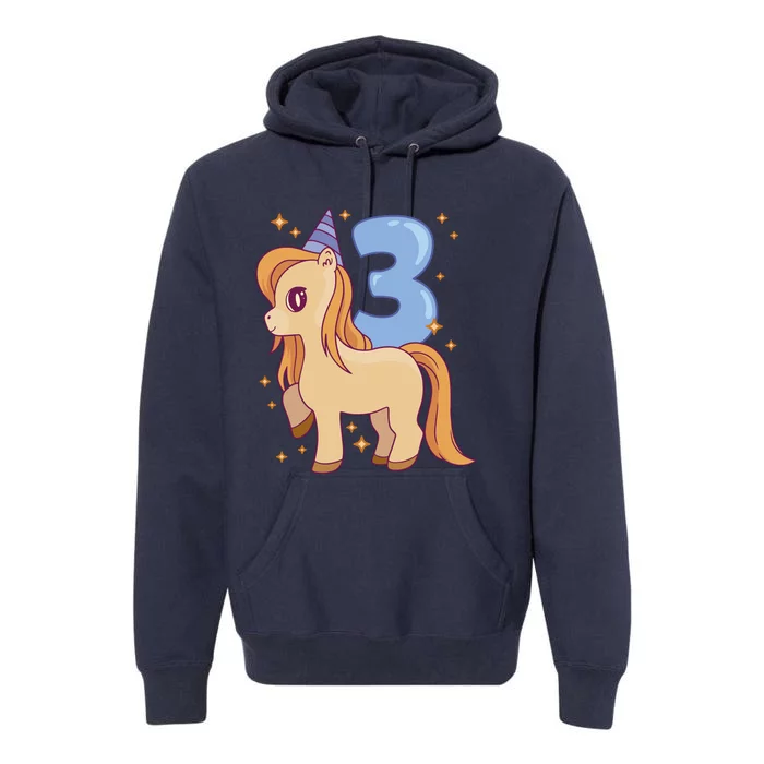 Third Birthday Pony Gift Premium Hoodie