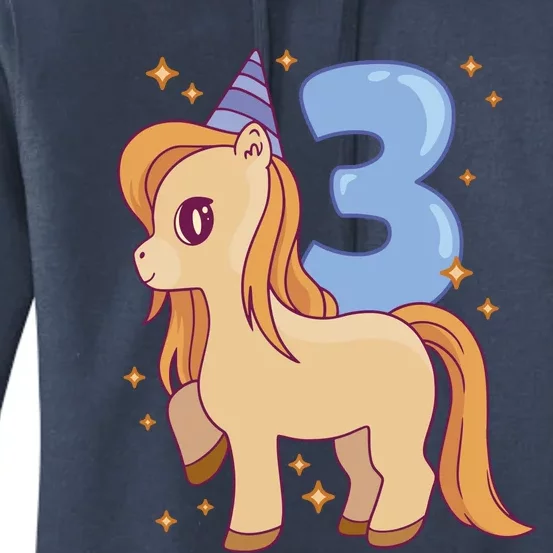 Third Birthday Pony Gift Women's Pullover Hoodie