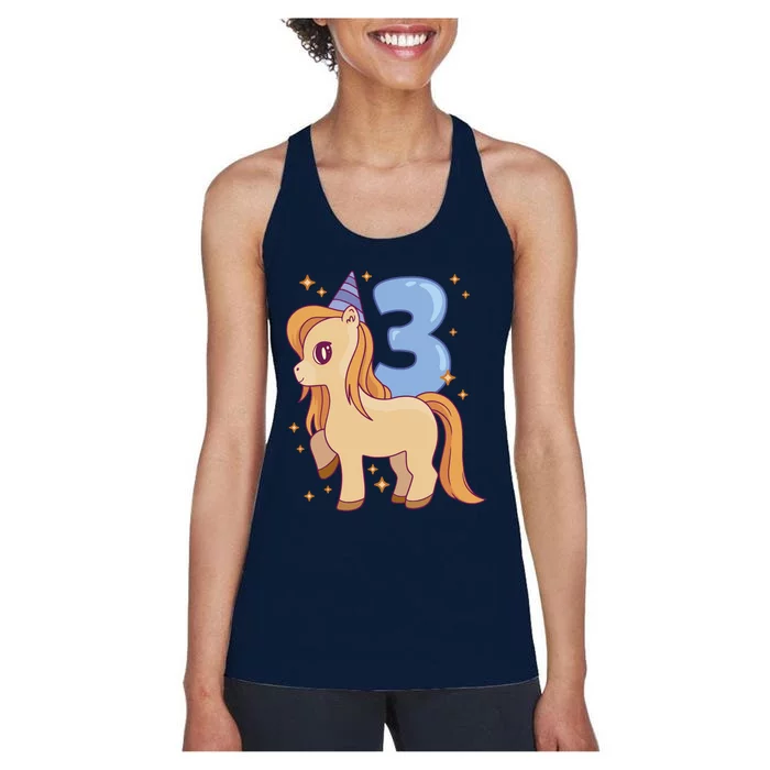 Third Birthday Pony Gift Women's Racerback Tank