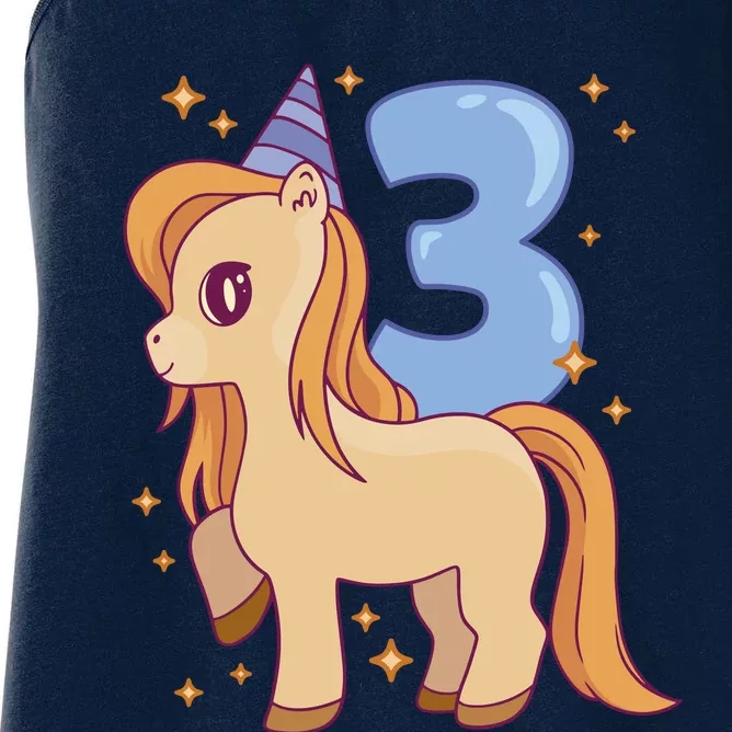 Third Birthday Pony Gift Women's Racerback Tank