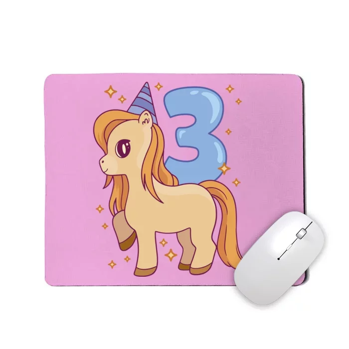 Third Birthday Pony Gift Mousepad