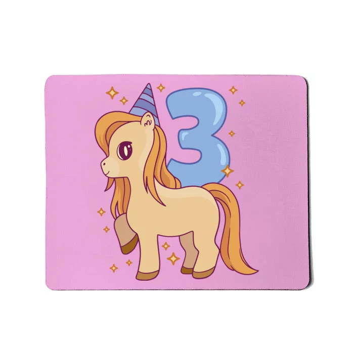 Third Birthday Pony Gift Mousepad