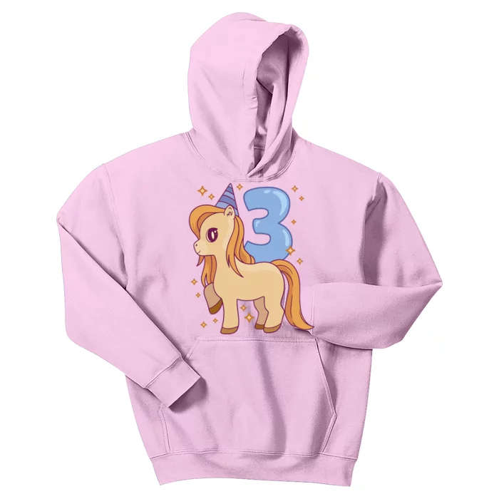 Third Birthday Pony Gift Kids Hoodie