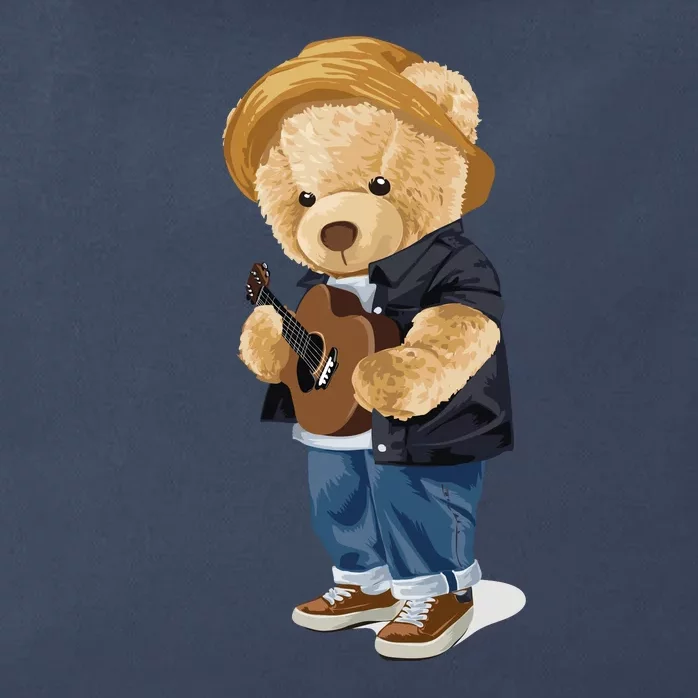 Teddy Bear Plays Guitar | Funny Gifts For Guitar Players Zip Tote Bag