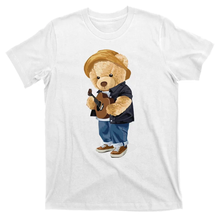 Teddy Bear Plays Guitar | Funny Gifts For Guitar Players T-Shirt