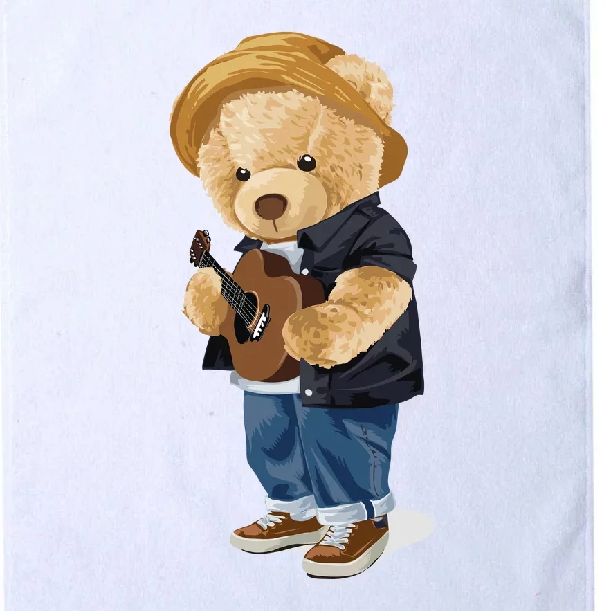 Teddy Bear Plays Guitar | Funny Gifts For Guitar Players Platinum Collection Golf Towel