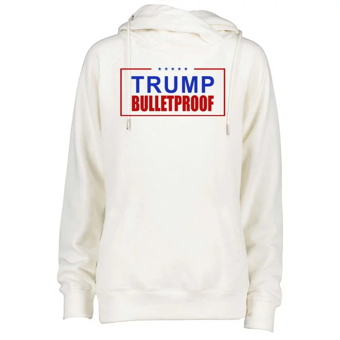 Trump Bulletproof Pro Trump America Womens Funnel Neck Pullover Hood