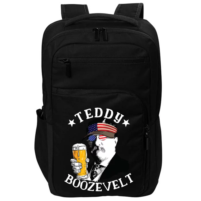 Teddy Boozevelt President Theodore Roosevelt Drinking Beer Impact Tech Backpack