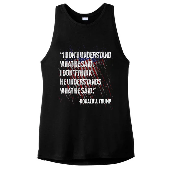 Trump Biden Presidential Debate 2024 Funny Quote Ladies Tri-Blend Wicking Tank