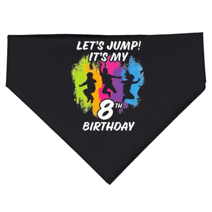 Trampoline Bounce Party LetS Jump. ItS My 8th Birthday USA-Made Doggie Bandana