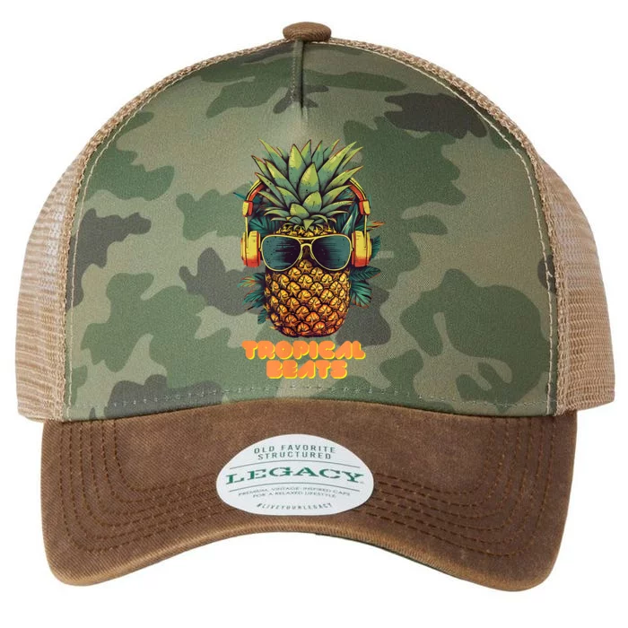 Tropical Beats Pineapple DJ Fun And Unique Graphic Legacy Tie Dye Trucker Hat