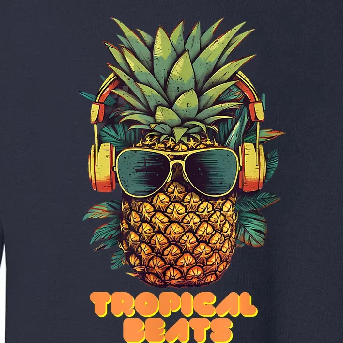 Tropical Beats Pineapple DJ Fun And Unique Graphic Toddler Sweatshirt